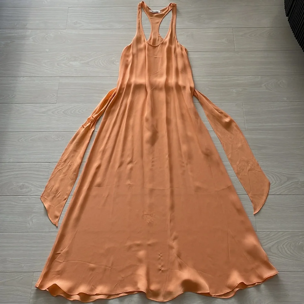 Charlie Peach Silk Coverup - Picture 5 of 11